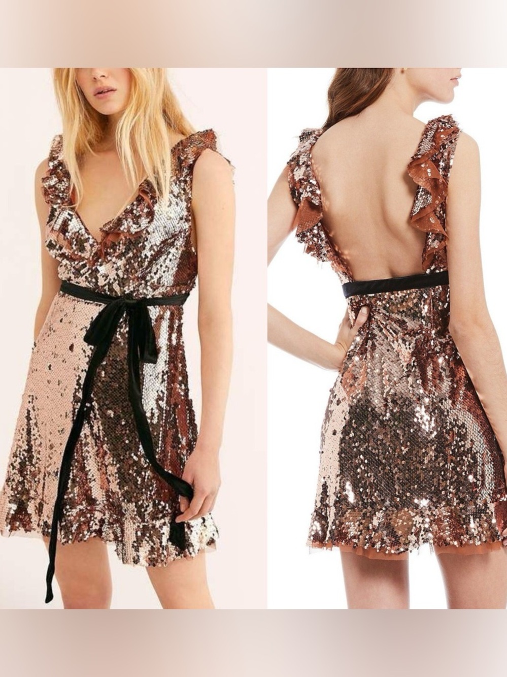Free People Siren Sequins Mini Dress in Tribeca